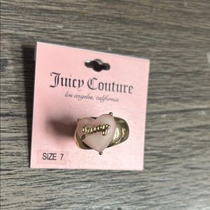 Juicy Couture Gold and Pink Heart Ring